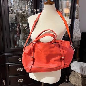 Ora Delphine pebbled leather orange bag
